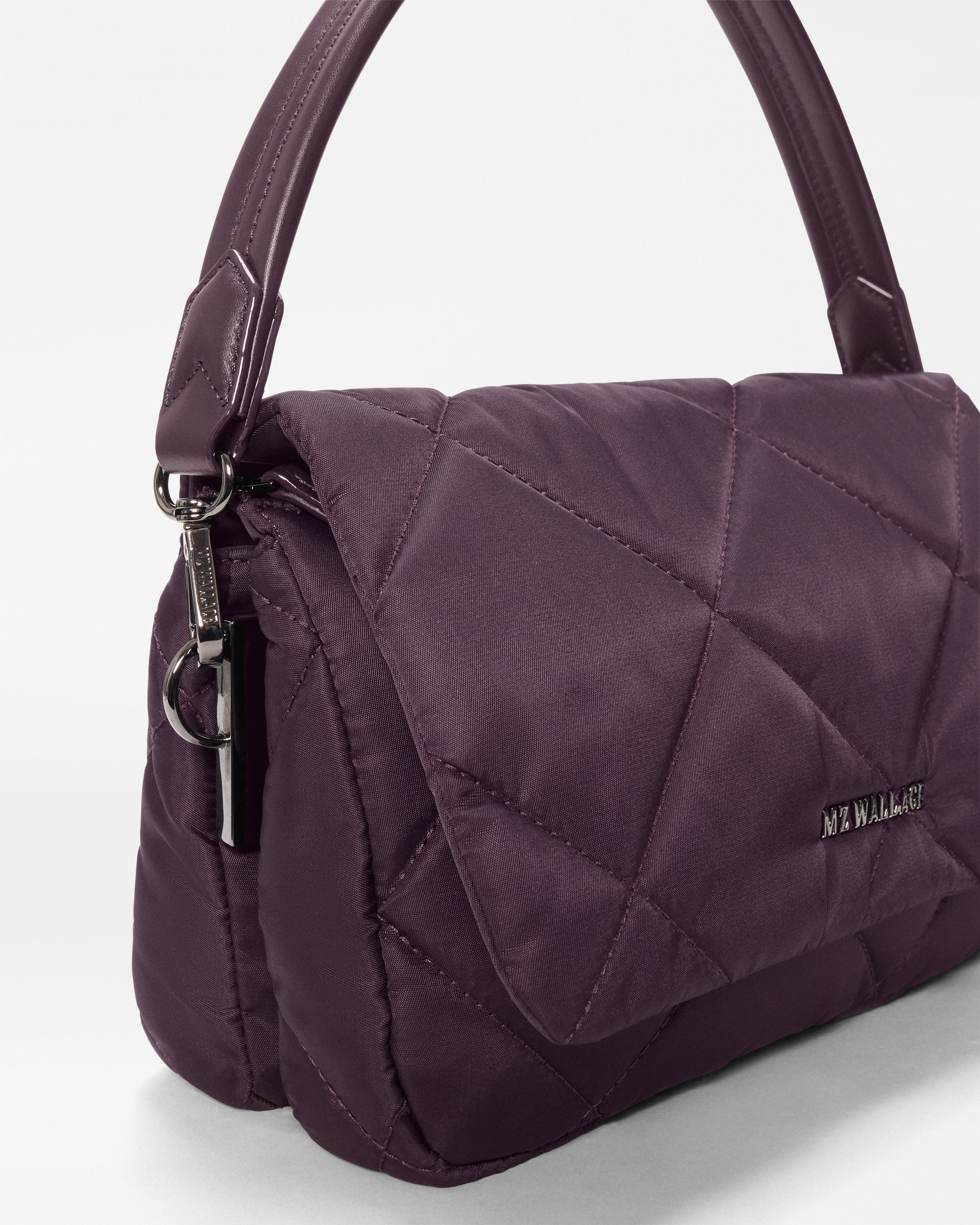 MZ Wallace Madison Flap Crossbody in Raisin - Big Bag Ny