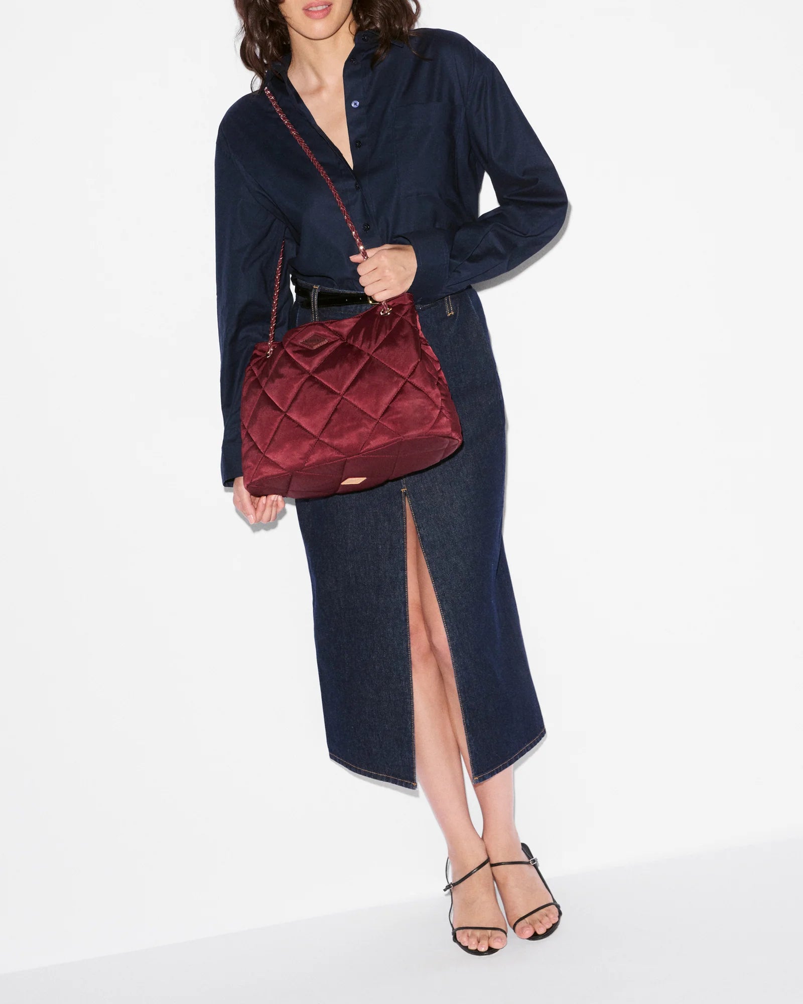 MZ Wallace Medium Frankie Tote in Claret- Big Bag NY
