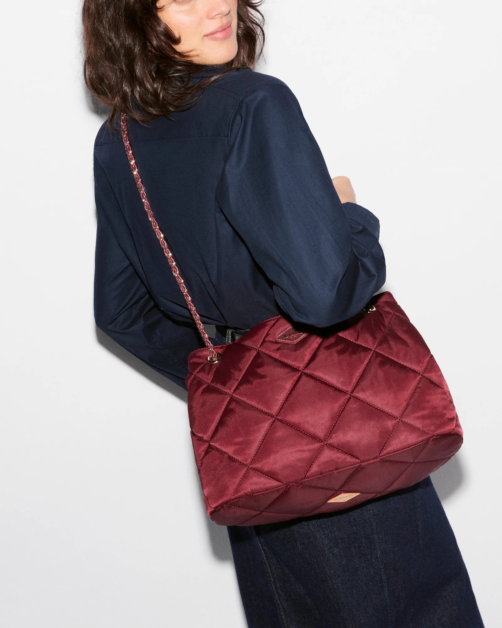 MZ Wallace Medium Frankie Tote in Claret- Big Bag NY