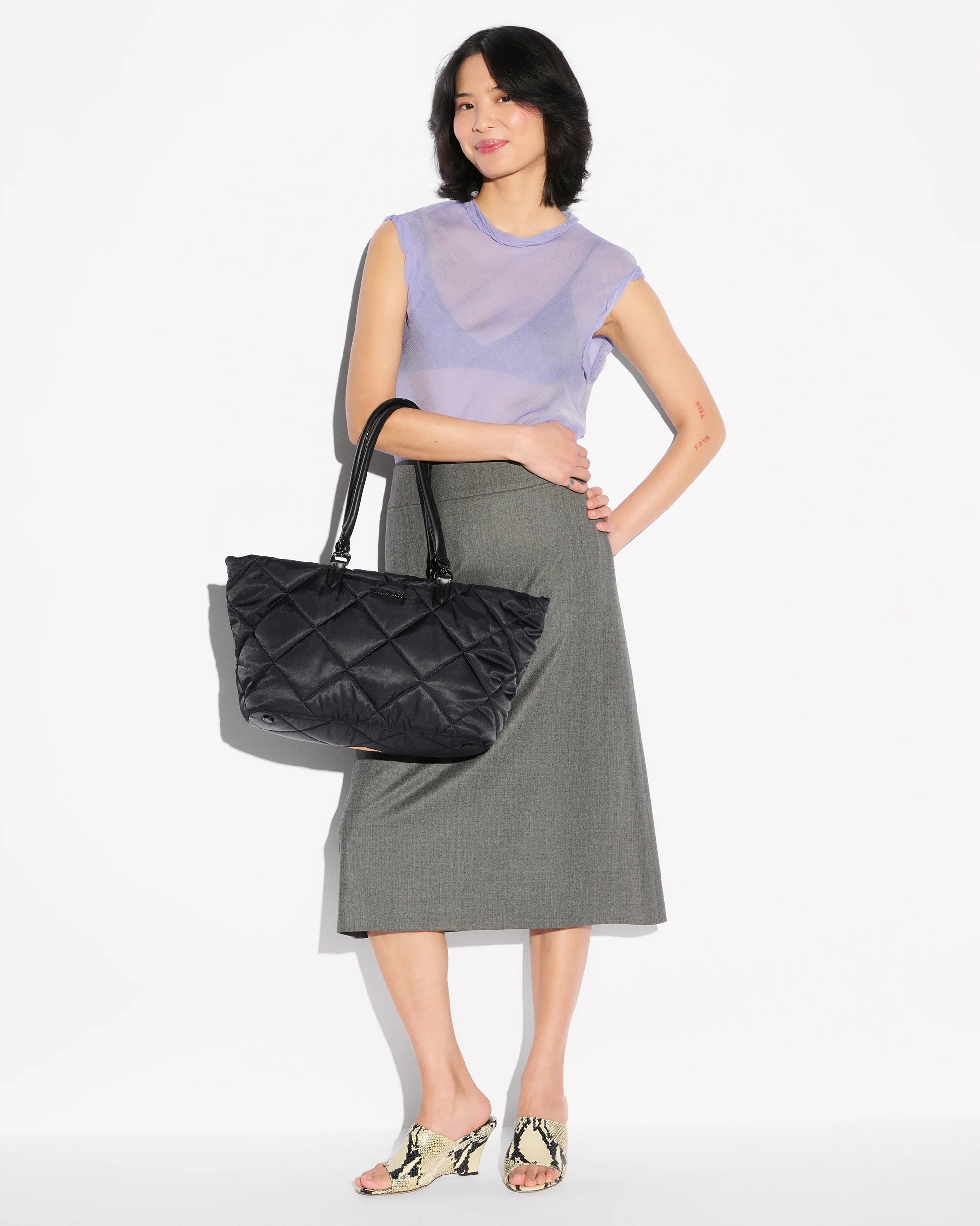 MZ Wallace Medium Madison East West Tote in Black - Big Bag NY