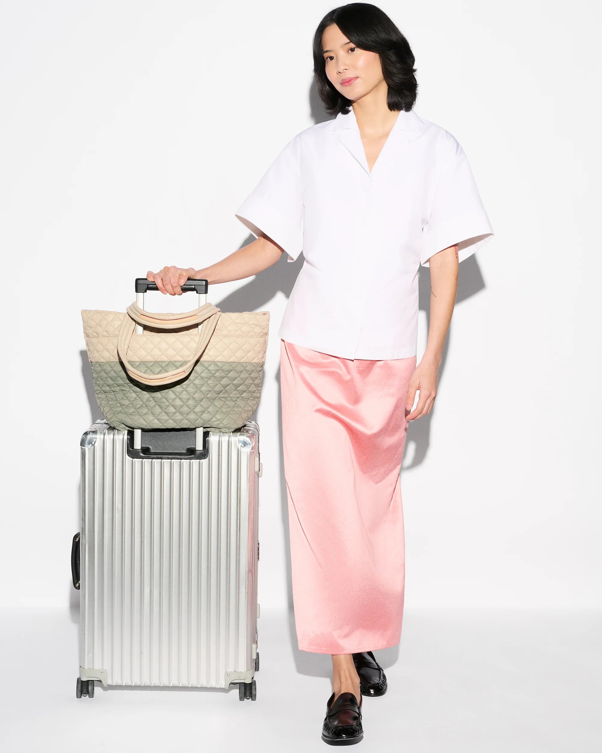 MZ Wallace Medium Metro Tote Deluxe Agave - Big Bag NY