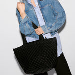 MZ Wallace Medium Metro Tote Deluxe in Black Velvet - Big Bag NY