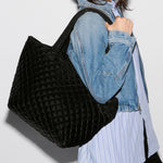 MZ Wallace Medium Metro Tote Deluxe in Black Velvet - Big Bag NY