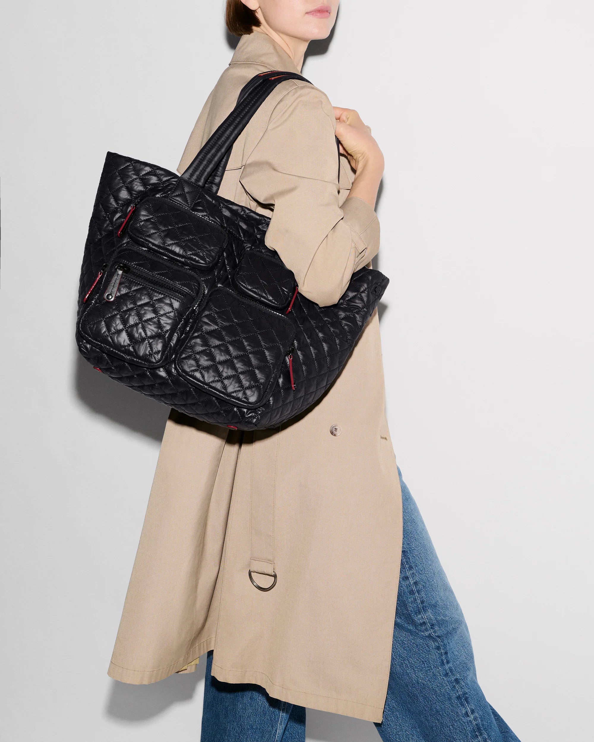 MZ Wallace Medium Metro Travel Tote in Black - Big Bag NY