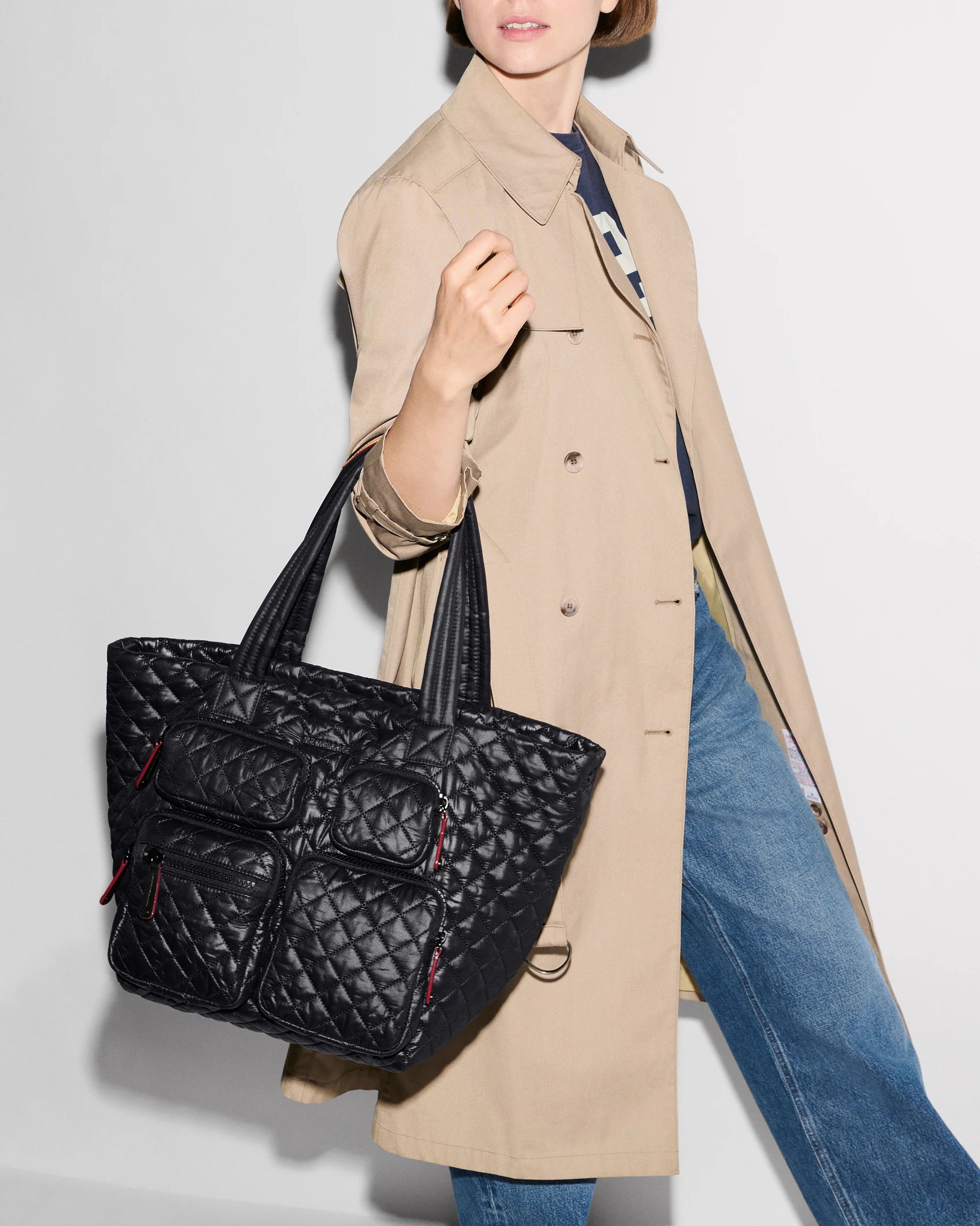 MZ Wallace Medium Metro Travel Tote in Black - Big Bag NY