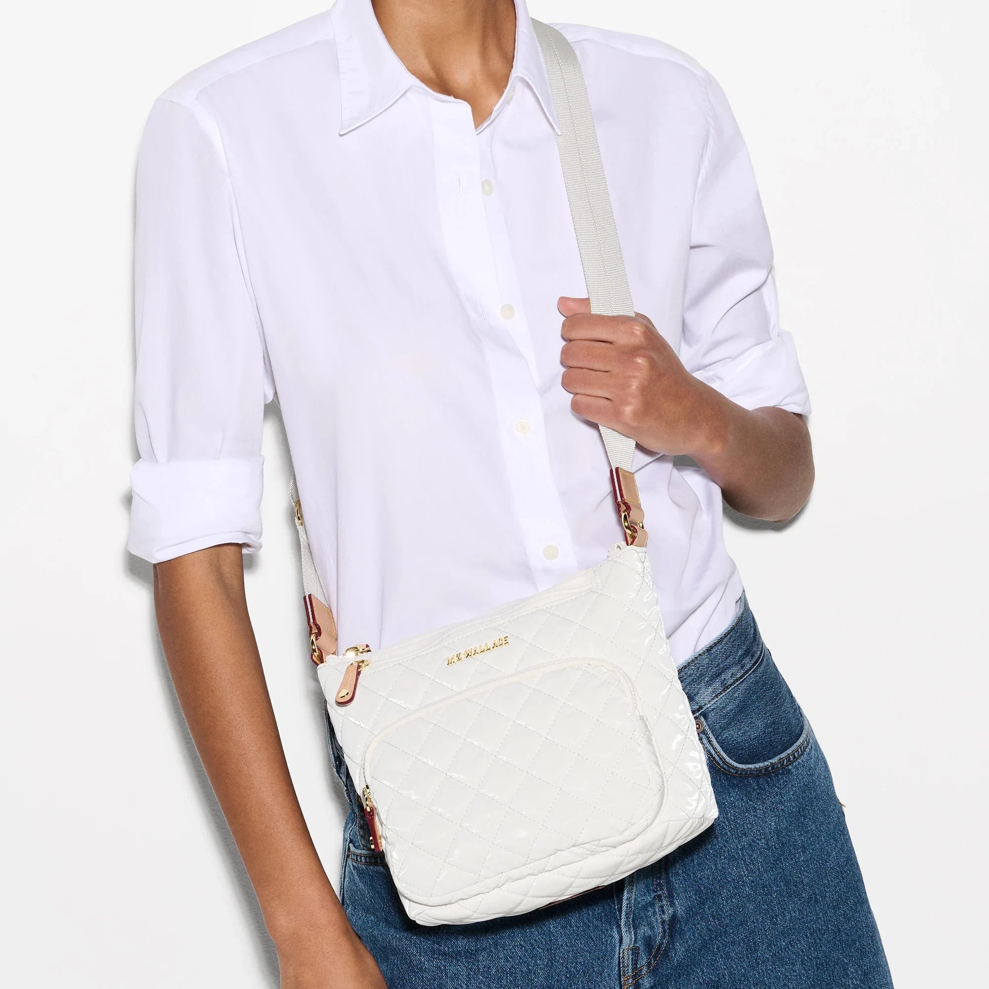 MZ Wallace Metro Scout Deluxe Crossbody Liquid Chalk - Big Bag NY