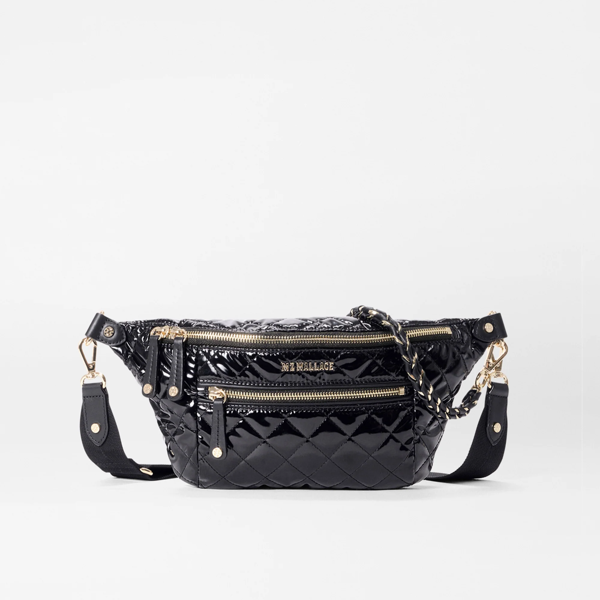 MZ Wallace Small Crosby Crossbody Sling Black Lacquer - Big Bag NY