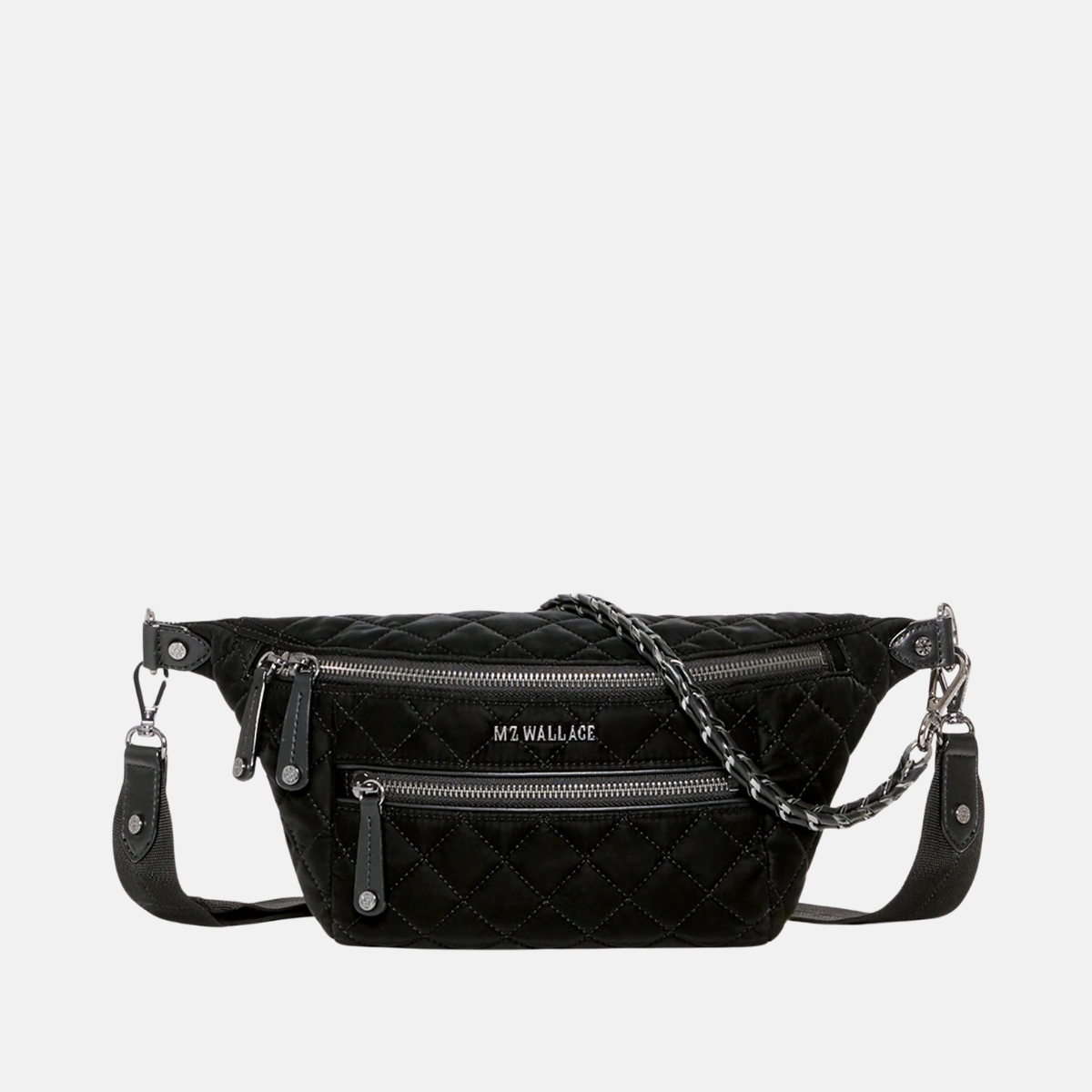 MZ Wallace Small Crosby Crossbody Sling in Black Velvet - Big Bag NY