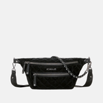 MZ Wallace Small Crosby Crossbody Sling in Black Velvet - Big Bag NY