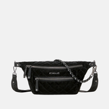 MZ Wallace Small Crosby Crossbody Sling in Black Velvet - Big Bag NY