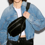 MZ Wallace Small Crosby Crossbody Sling in Black Velvet - Big Bag NY