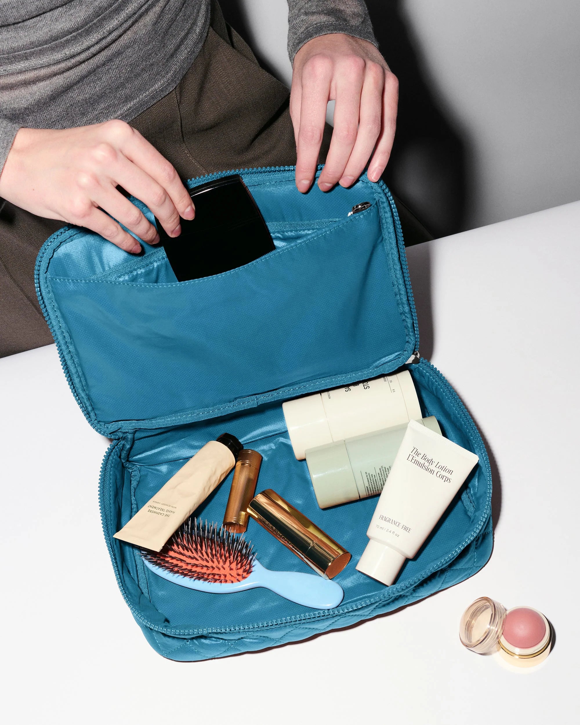 MZ Wallace Zip Round Organizer in Atlantic Blue - Big Bag NY