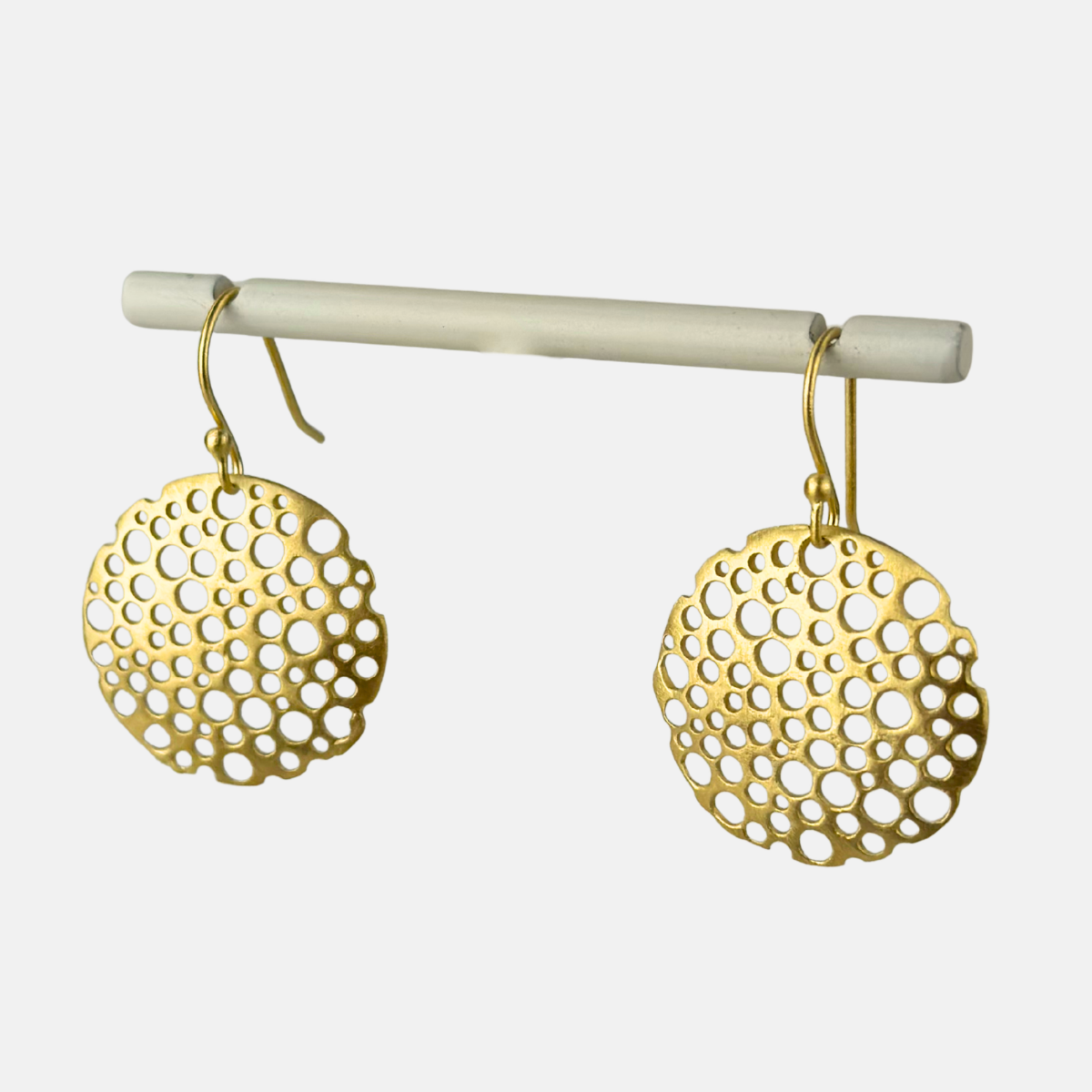 Manjusha Gold Hole Earrings on French Hook - BIG BAG NY
