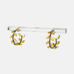 Manjusha Gold Leaves Black Branch Hoop Earrings - Big Bag NY