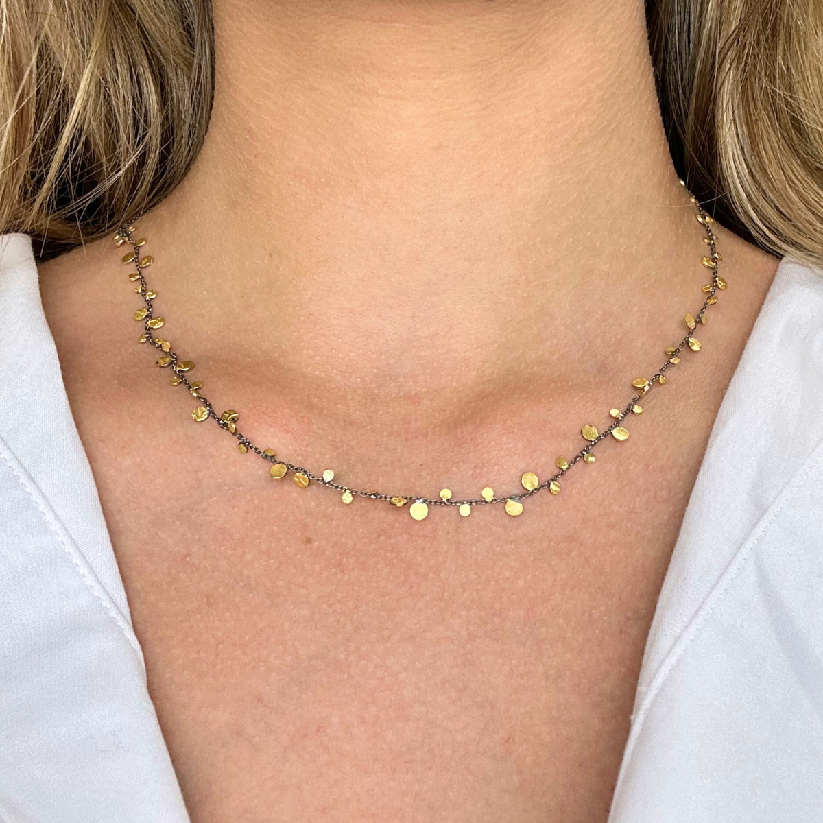 Manjusha Gold Rhodium Dot Necklace - Big Bag NY