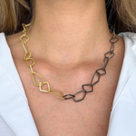 Manjusha Gold and Rhodium Irregular Link Necklace - Big Bag NY