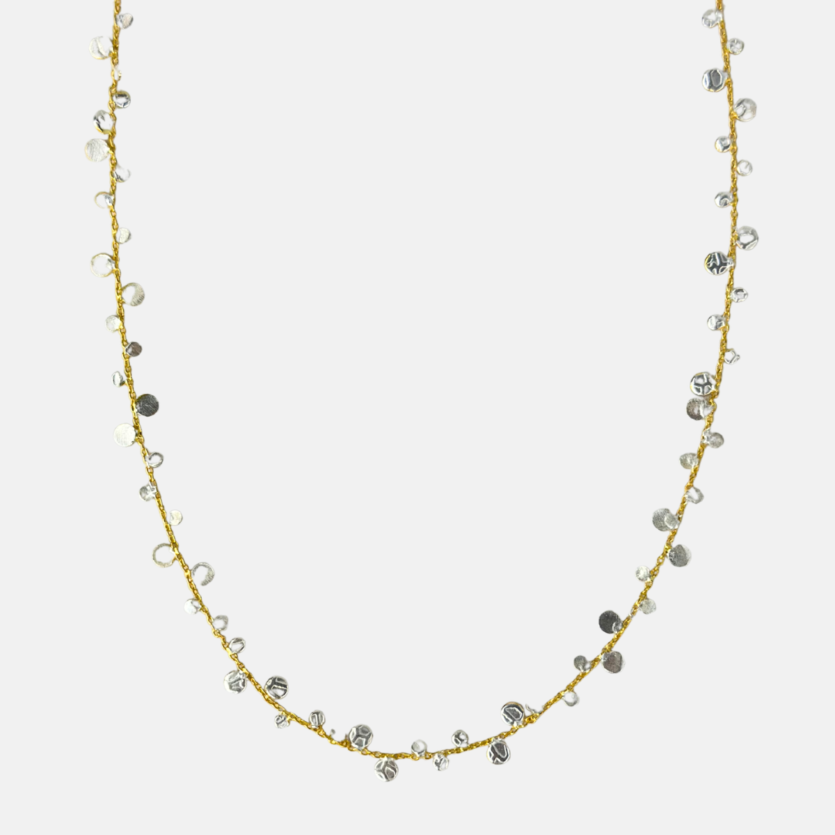Manjusha Silver Dots on Gold Necklace - Big Bag NY