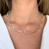 Manjusha Silver and Gold Irregular Link Necklace - Big Bag NY