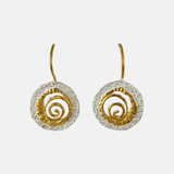 Manjusha Textured Silver Spirals with Gold Earrings - Big Bag NY