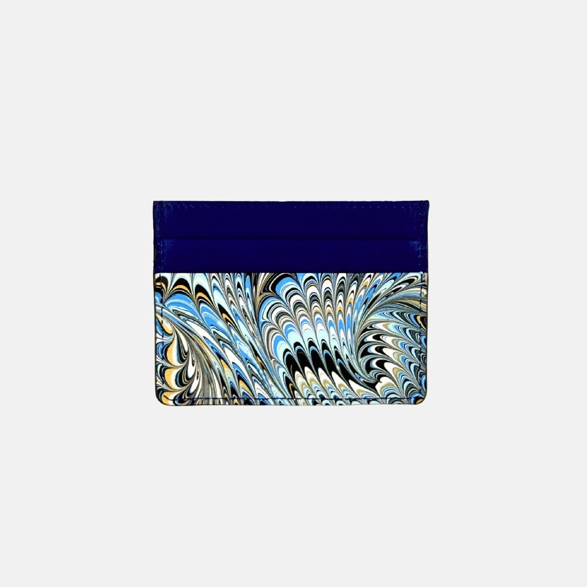 Marble Leather Credit Card Holder Navy Mix - Big Bag NY