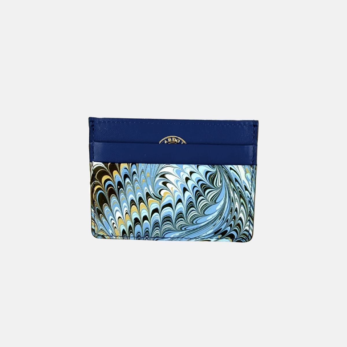 Marble Leather Credit Card Holder Navy Mix - Big Bag NY