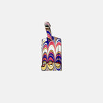 Marble Leather Luggage Tag Cream Purple Peach Gold Mix - Big Bag NY