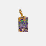Marble Leather Luggage Tag Purple Green Gold Mix - Big Bag NY