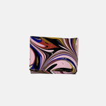 Marble Leather Mauve Purple Black Mix Trifold Wallet - Big Bag NY