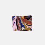Marble Leather Mauve Purple Black Mix Trifold Wallet - Big Bag NY