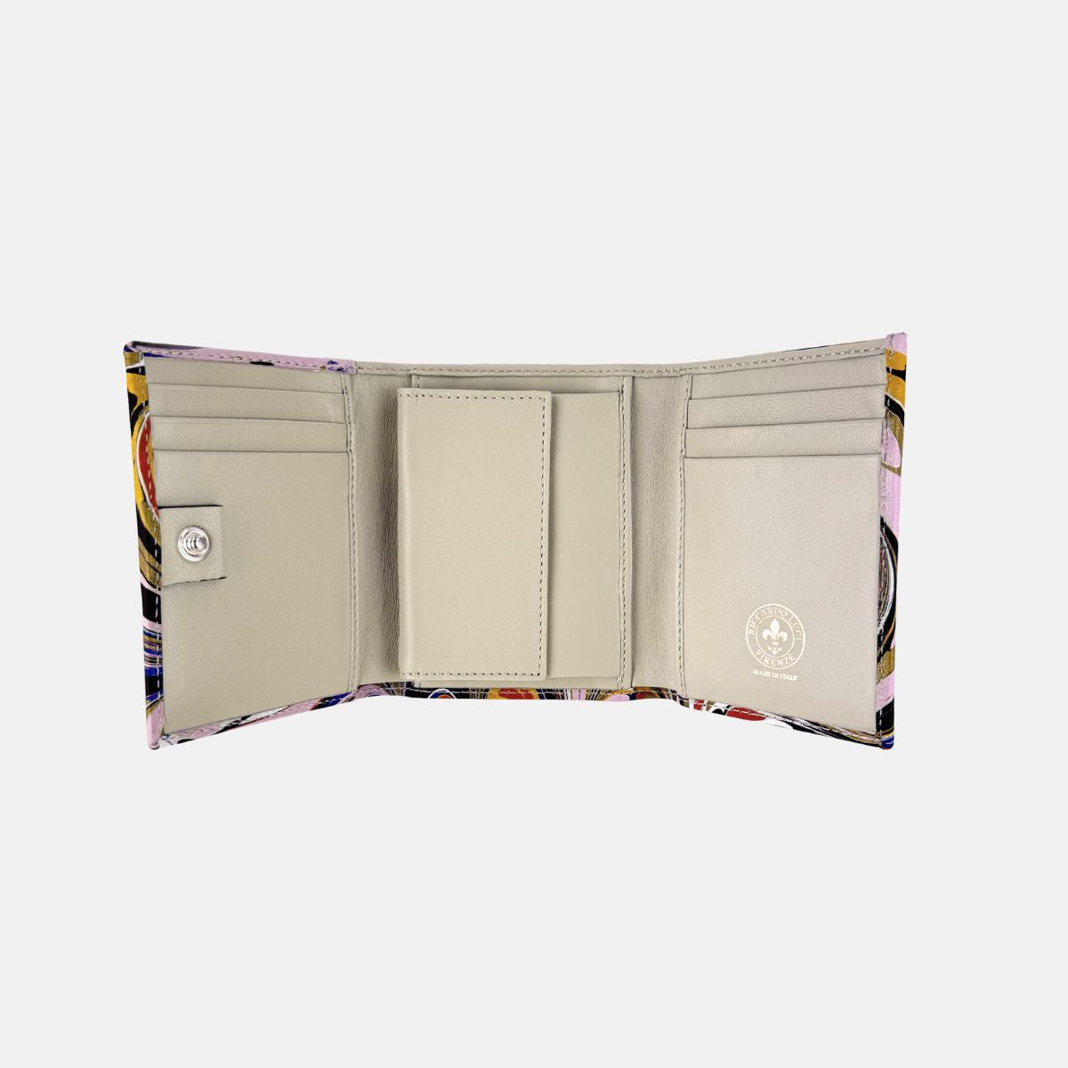 Marble Leather Mauve Purple Black Mix Trifold Wallet - Big Bag NY