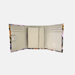 Marble Leather Mauve Purple Black Mix Trifold Wallet - Big Bag NY