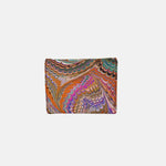 Marble Leather Orange Purple Teal Mustard Mix Trifold Wallet - Big Bag NY