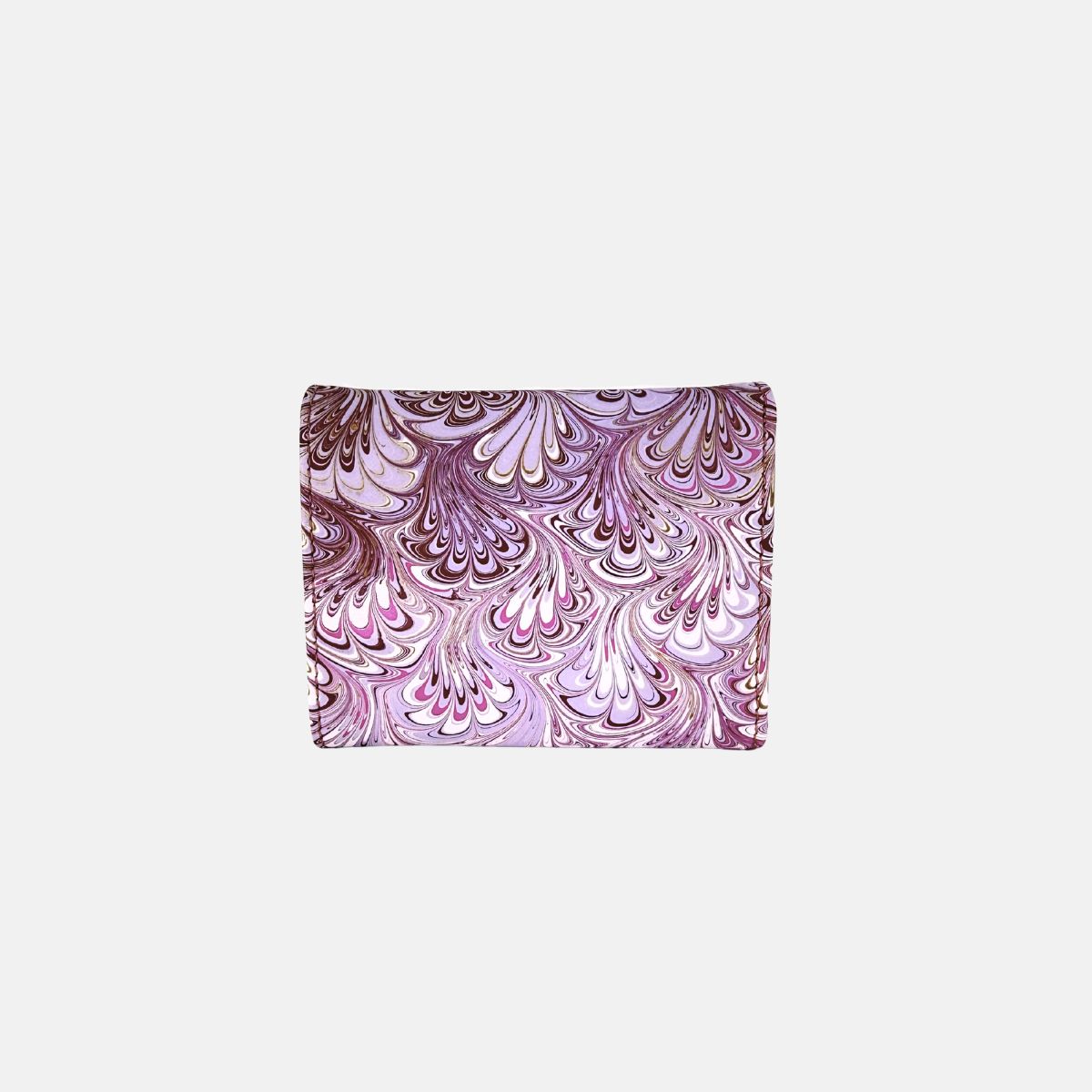 Marble Leather Pink Fuchsia Gold Floral Mix Trifold Wallet - Big Bag NY