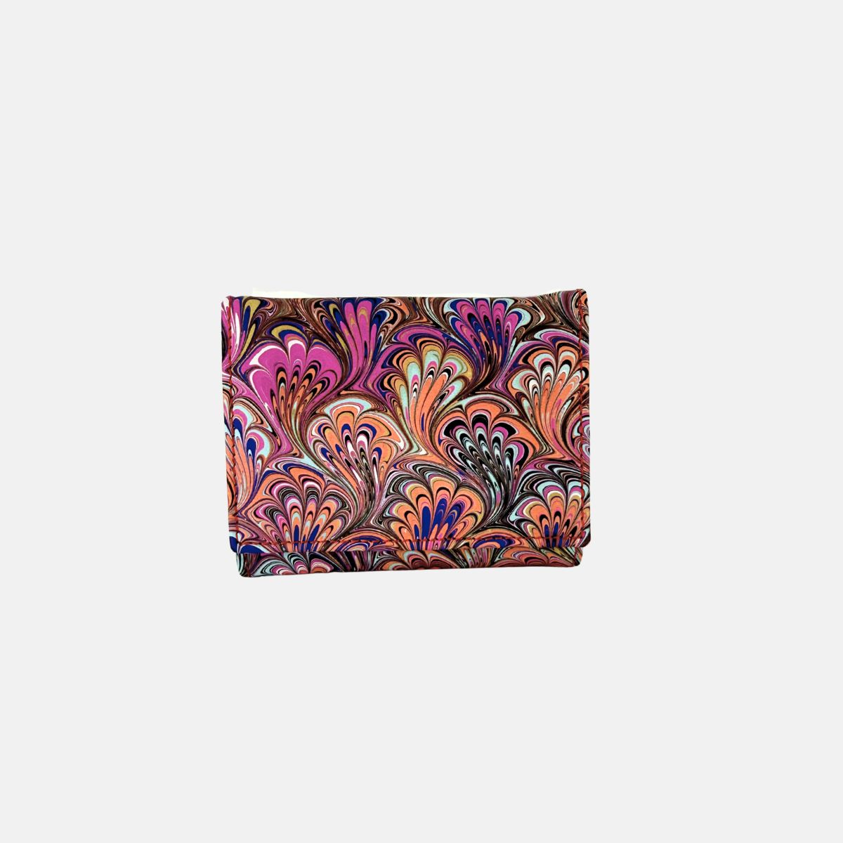 Marble Leather Pink Peach Purple Black Mix Trifold Wallet - Big Bag NY