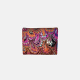 Marble Leather Pink Peach Purple Black Mix Trifold Wallet - Big Bag NY