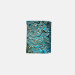 Marble Leather Turquoise Black and White Small Swirl Mix Trifold Wallet - Big Bag NY