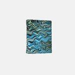 Marble Leather Turquoise Black and White Small Swirl Mix Trifold Wallet - Big Bag NY