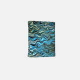 Marble Leather Turquoise Black and White Small Swirl Mix Trifold Wallet - Big Bag NY