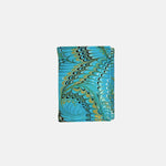 Marble Leather Turquoise and Gold Large Swirl Mix Trifold Wallet - Big Bag NY