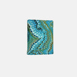 Marble Leather Turquoise and Gold Large Swirl Mix Trifold Wallet - Big Bag NY
