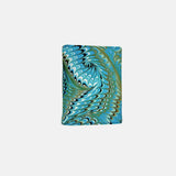 Marble Leather Turquoise and Gold Large Swirl Mix Trifold Wallet - Big Bag NY