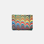 Marble Leather Yellow Orange Blue Mix Trifold Wallet - Big Bag NY