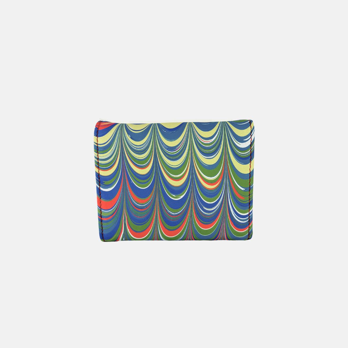 Marble Leather Yellow Orange Blue Mix Trifold Wallet - Big Bag Ny
