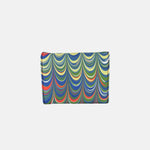 Marble Leather Yellow Orange Blue Mix Trifold Wallet - Big Bag Ny