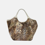 Marco Masi Large Silky Tote in Golden Animal Print - Big Bag NY