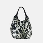 Marco Masi Large Silky Tote in Grey Snow Leopard Print - Big Bag NY