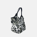 Marco Masi Large Silky Tote in Grey Snow Leopard Print - Big Bag NY