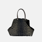 Marco Masi Silky Large Boat Tote in Dark Brown Leopard Print - Big Bag NY