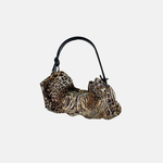 Marco Masi Silky Small Shoulder Bag in Golden Animal Print with Black Trim - B
ig Bag NY