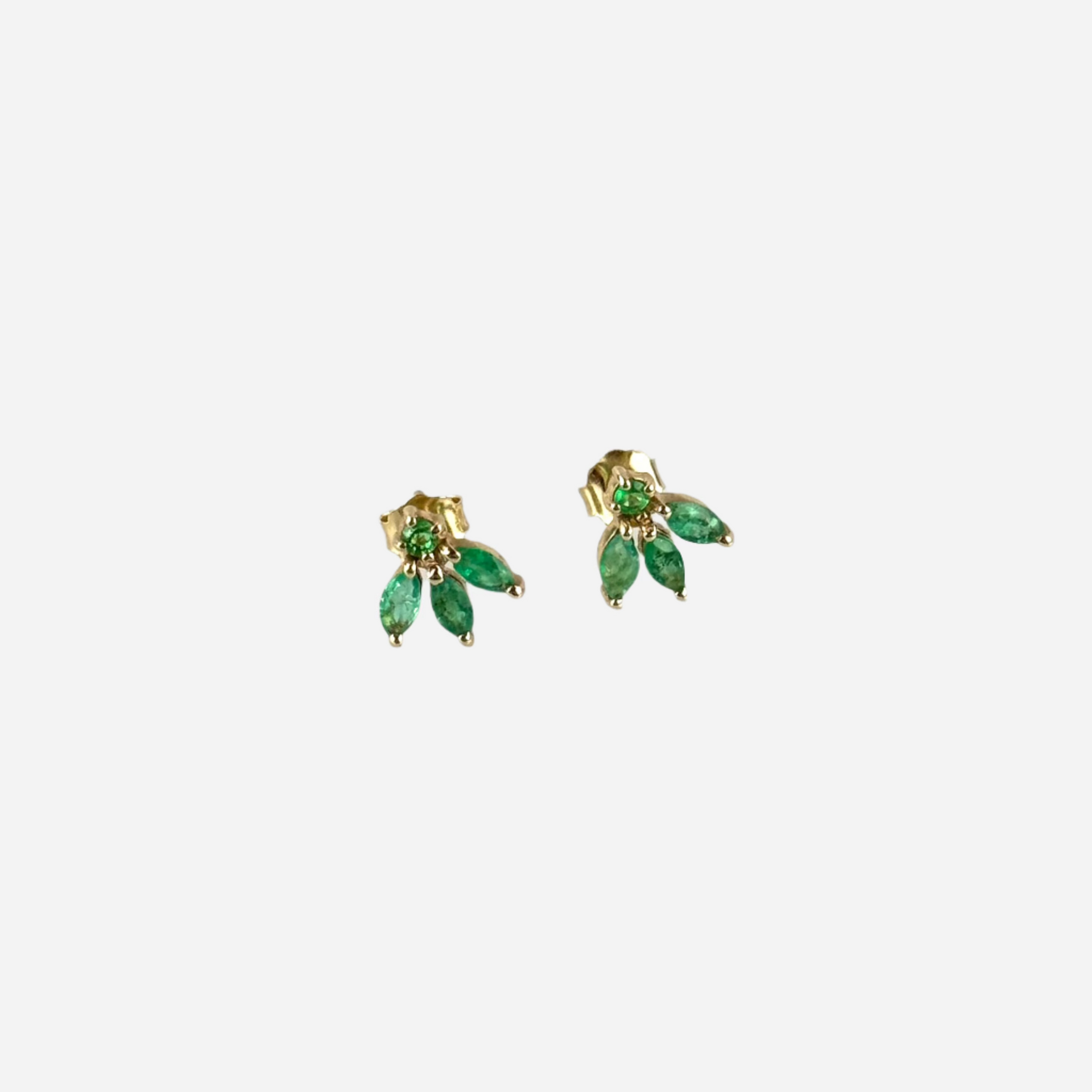 3 Emerald Marquis Studs